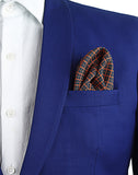 Chokore Blue & Red Pure Silk Pocket Square
