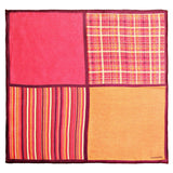 Chokore Four-in-One Pink & Orange Silk Pocket Square
