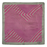 Chokore Pink & Light Grey Silk Pocket Square