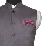 Chokore Pink & Light Grey Silk Pocket Square