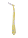 Chokore Sea & Lemon Green Silk Tie & printed silk pocket square set