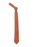 Chokore Red & Orange Tartan tie & Orange color silk pocket square set