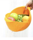 Generic Innovative Rinse Bowl And Strainer In One (Multicolor)