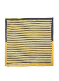 Chokore Yellow color silk tie & Tangerine & Grey Silk Pocket Square set