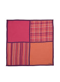 Chokore Fuschia color Silk Tie & Four-in-One Pink & Orange Silk Pocket Square set