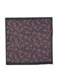 Chokore Black color silk tie & Black and Rose Pink Silk Pocket Square set