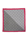 Chokore Black color silk tie & White & Black Silk Pocket Square set