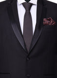 Chokore Black color silk tie & Indian at Heart design Marsela and Black Silk Pocket Square set