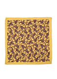 Chokore Yellow color silk tie & Tangerine & Burgundy Pocket Square set