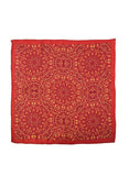 Chokore Red Color Silk Tie & Red & Orange Silk Pocket Square set