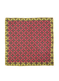 Chokore Marsela color Silk Tie & Red & Light Green Silk Pocket Square set