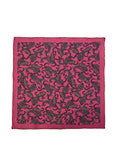 Chokore Magenta color Silk Tie & Magenta & Blue Silk Pocket Square set