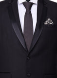 Chokore Black color silk tie & Black Benares silk pocket square set
