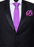 Chokore Purple color silk tie & Magenta & PurpleSilk  Pocket Square set