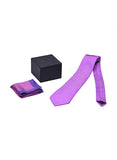 Chokore Purple color silk tie & Magenta & PurpleSilk  Pocket Square set