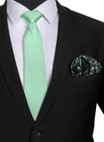 Chokore Sea Green color Silk Tie & Black & Dark Sea Green Silk Pocket Square set