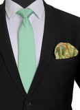 Chokore Sea Green color Silk Tie & Light Green Silk Pocket Square set