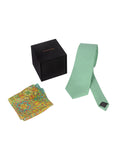 Chokore Sea Green color Silk Tie & Light Green Silk Pocket Square set