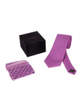Chokore Deep Purple color Silk Tie & Purple color Silk Pocket Square from Indian at heart line set