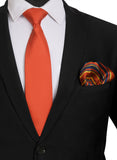 Chokore Red color silk tie & Double-sided Red & Yellow Silk Pocket Circle set
