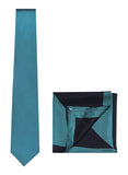 Chokore Blue Color Silk Tie & Two-in-one Navy & Light Blue Silk Pocket Square set