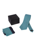 Chokore Blue Color Silk Tie & Two-in-one Navy & Light Blue Silk Pocket Square set