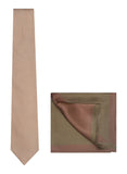 Chokore Beige color Plain Silk Tie & Two-in-one Beige & Marsela silk pocket square set