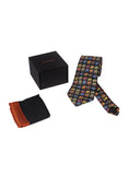 Chokore Multi-colour Elephants Silk Tie - Wildlife range & Printed Pure Silk Pocket Square set