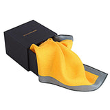 Chokore Orange and Grey Silk Pocket Square - Squared line