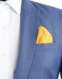 Chokore Orange and Grey Silk Pocket Square - Squared line