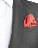 Chokore Red and Grey Pure Silk Pocket Square