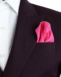 Chokore Magenta & PurpleSilk  Pocket Square - Squared line