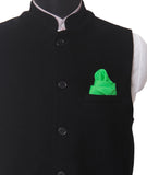 Chokore Vibrant Green Silk Pocket Square, from the Solids Line