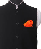 Chokore Saffron Pure Silk Pocket Square, from the Solids Line