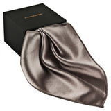 Chokore Matt Silver Pure Silk Pocket Square