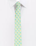 Chokore Sea Green & White Silk Tie - Indian at Heart line