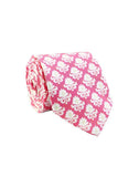 Chokore Pink & White Silk Tie - Indian at Heart line
