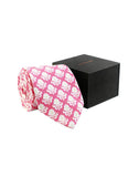 Chokore Pink & White Silk Tie - Indian at Heart line
