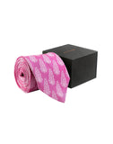 Chokore Fuschia & White Silk Tie - Indian at Heart line