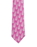 Chokore Fuschia & White Silk Tie - Indian at Heart line