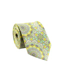 Chokore Sea Green & Lemon Silk Tie - Indian at Heart line