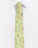 Chokore Lemon & Sea Green Silk Tie - Indian at Heart line