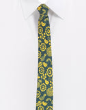 Chokore Blue & Lemon Green Silk Tie - Indian at Heart line