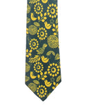 Chokore Blue & Lemon Green Silk Tie - Indian at Heart line