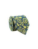 Chokore Blue & Lemon Green Silk Tie - Indian at Heart line