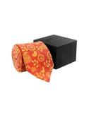 Chokore Orange & Red Silk Tie - Indian at Heart line