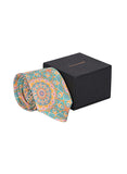 Sea Green & Orange Silk Tie - Indian At Heart line