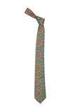 Sea Green & Orange Silk Tie - Indian At Heart line