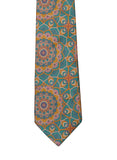 Sea Green & Orange Silk Tie - Indian At Heart line