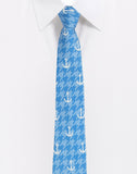 Chokoe Blue & White Anchor Tie - Marine line